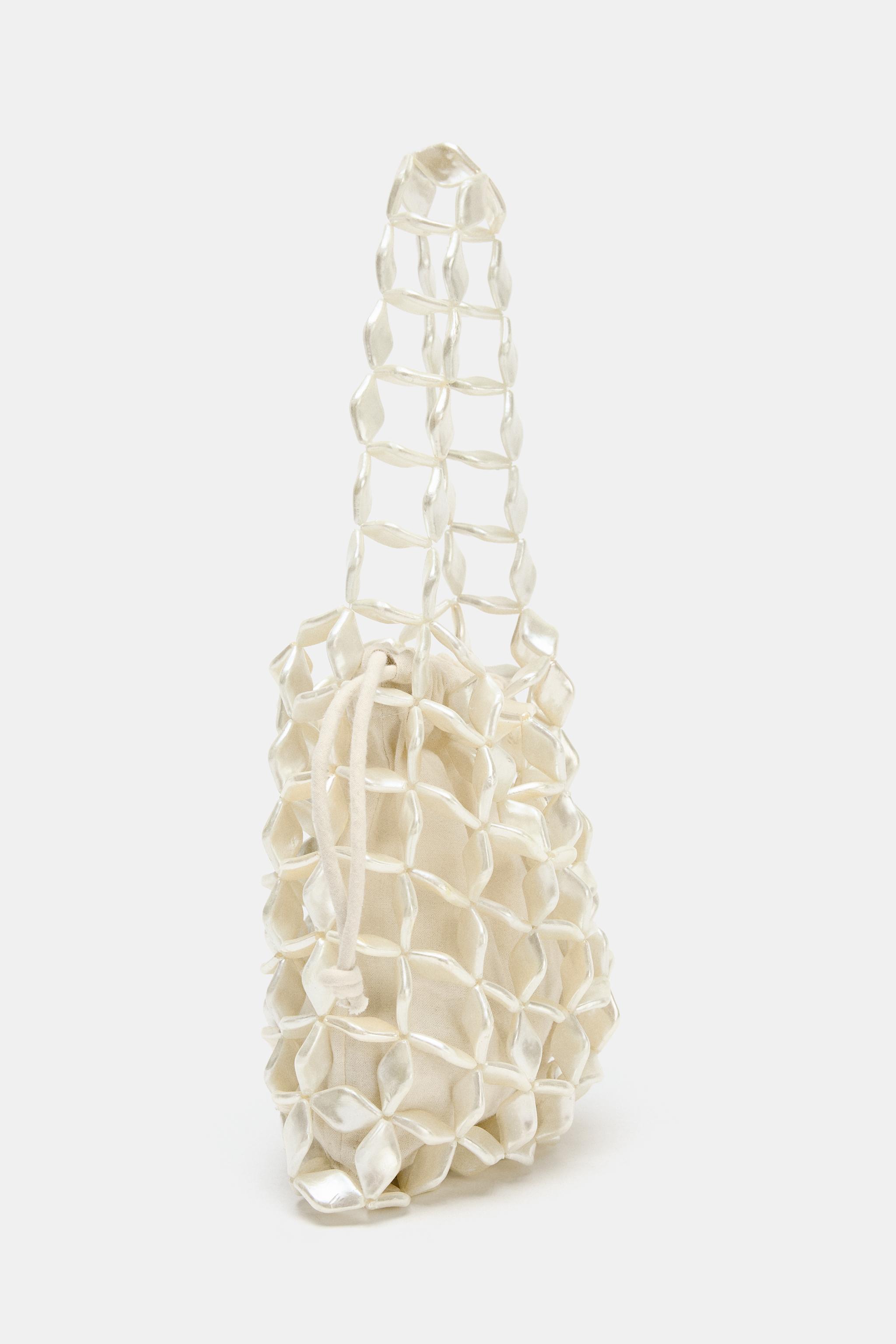 FAUX MOTHER OF PEARL BUCKET BAG
